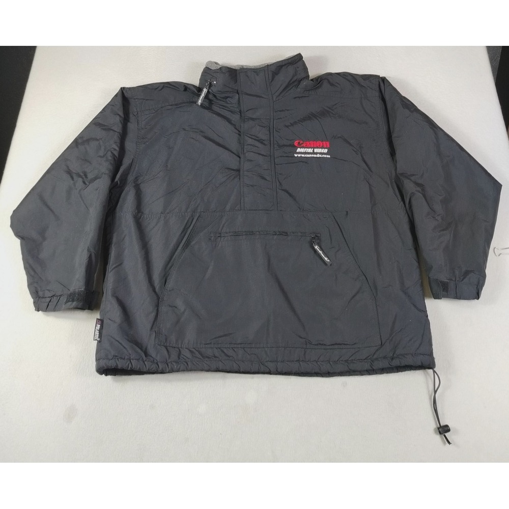 Vintage Sportsmaster Jacket Mens Large Black Canon Polartec Fleece Anorak Winter